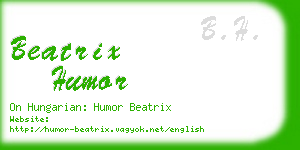 beatrix humor business card